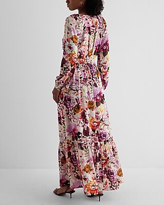 floral long sleeve maxi dress